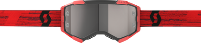 Fury Goggle Dark Red Silver Chrome Works