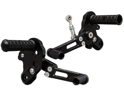 WOODCRAFT GP Shift Eccentric Rearset Kit W/Pedals for Kawasaki Z125 Pro