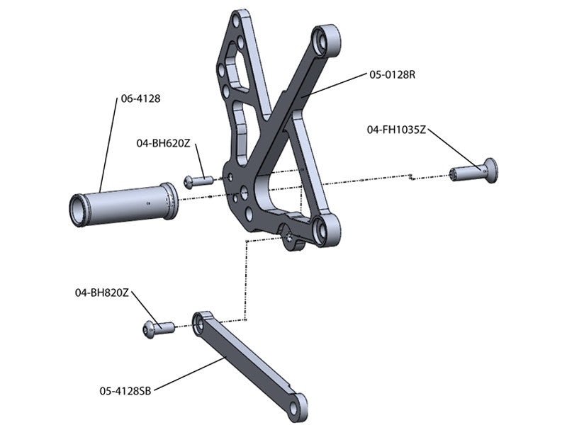 WOODCRAFT Kawasaki Ninja 650R (09-11) Rearset Kit Black w/Shift Pedal