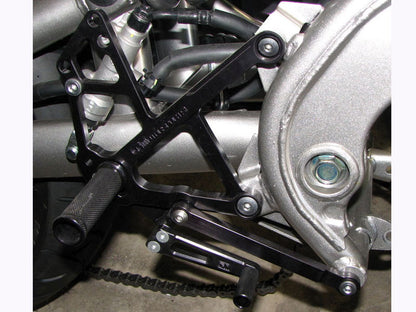 WOODCRAFT Kawasaki Ninja 650R (09-11) Rearset Kit Black w/Shift Pedal