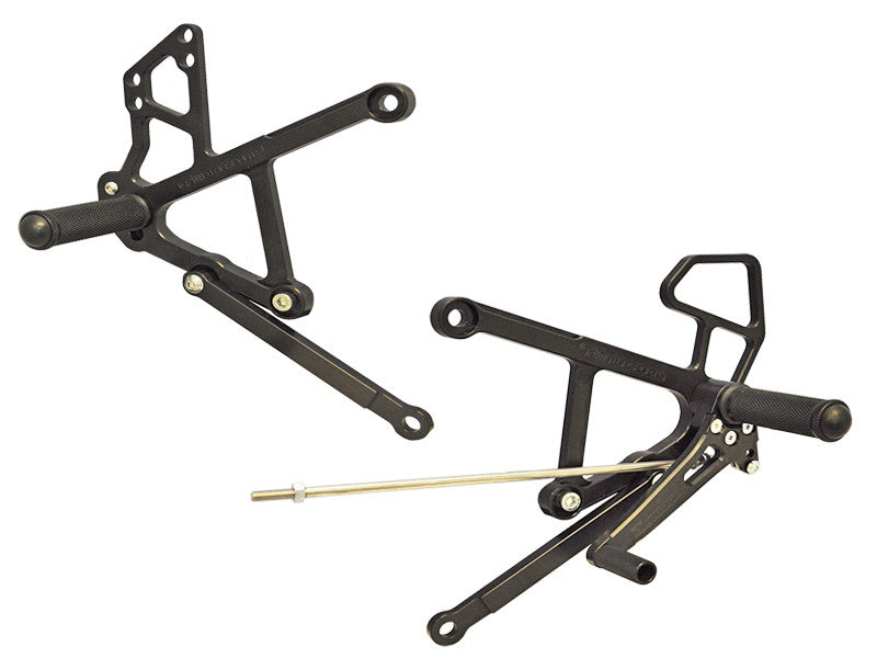 WOODCRAFT Kawasaki Ninja 650R (09-11) Rearset Kit Black w/Shift Pedal