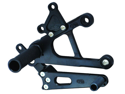 WOODCRAFT Kawasaki ZX6R (09-12) Rearset Kit Complete W/Brake & Shift Pedals  Black