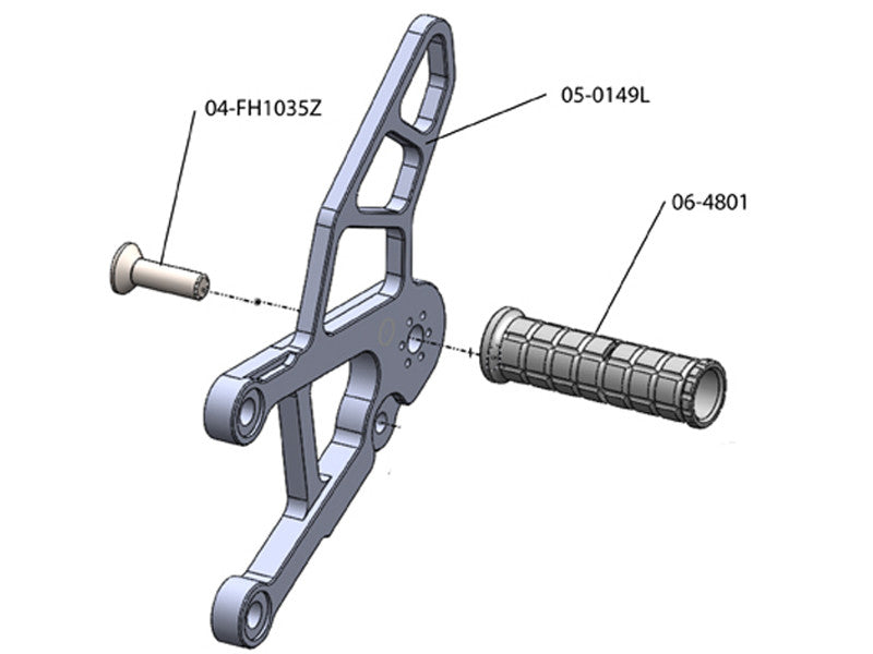 WOODCRAFT Kawasaki ZX6R (09-12) Rearset Kit Complete W/Brake & Shift Pedals  Black