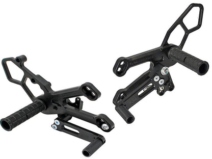 WOODCRAFT Yamaha R3 (2015) Adjustable  Standard Shift Rearset Assembly Complete W/Shift & Brake Pedal  Black