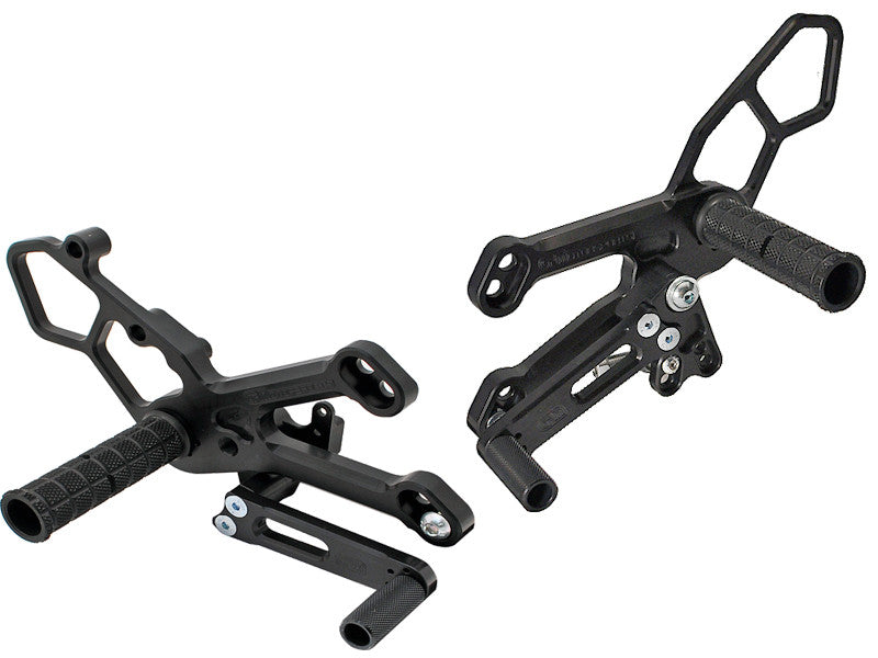 WOODCRAFT Yamaha R3 (2015) Adjustable  GP Shift Rearset Assembly Complete W/Shift & Brake Pedal  Black