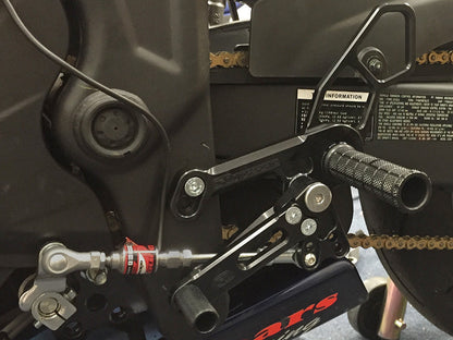 WOODCRAFT Yamaha R3 (2015) Adjustable  Standard Shift Rearset Assembly Complete W/Shift & Brake Pedal  Black