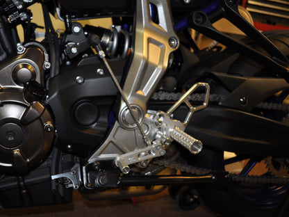 WOODCRAFT Yamaha FZ-07 (MT-07) and XSR700 Complete Standard or GP Shift Adjustable Rear Set Kit with Pedals