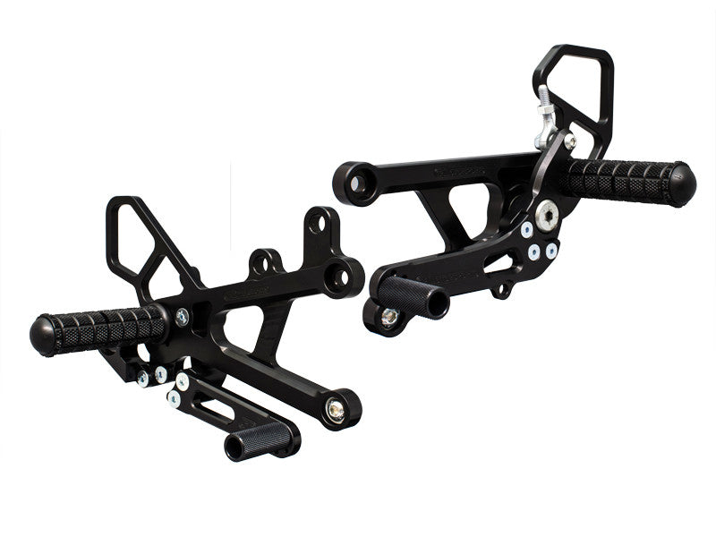 WOODCRAFT Yamaha R6 (2017+) Complete Rear Set Kit  Standard Shift  BLACK - WILL ALSO FIT 2006-16 MODELS