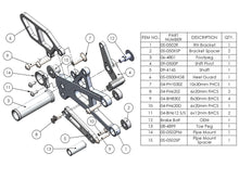 WOODCRAFT Triumph 06-12  Daytona 675 / R  Street Triple Rearset Kit  GP Shift  RACE USE ONLY - Complete with Shift and Brake Pedals  BLACK