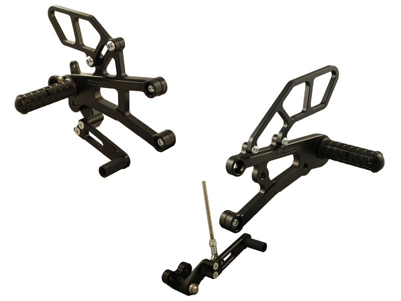 WOODCRAFT Triumph Daytona 675R (13-15) GP Shift Complete with Shift and Brake Pedals  Black - RACE ONLY - for use with a Quickshifter