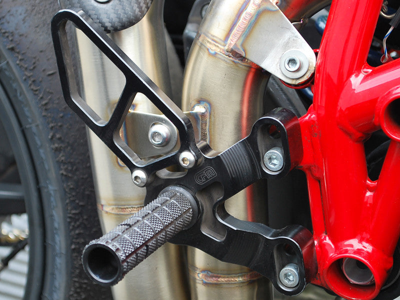 WOODCRAFT Ducati 1198SP (2011) 848 Evo (11-13) Rearset Kit  Black  w/ GP Shift Pedal (Factory Quick Shifter)