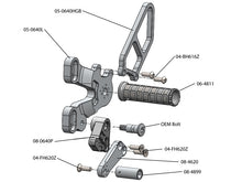 WOODCRAFT Ducati 848 /1098 / 1198 / 848 EVO Black Complete Rearset Kit with Pedals