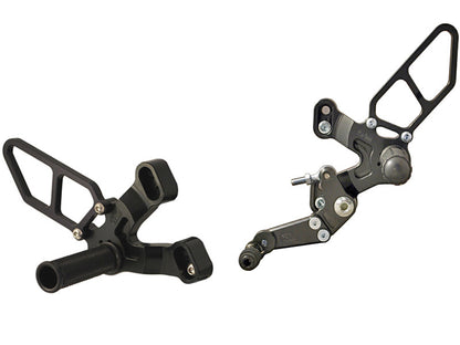 WOODCRAFT Ducati 1198SP (2011) 848 Evo (11-13) Rearset Kit  Black  w/ GP Shift Pedal (Factory Quick Shifter)