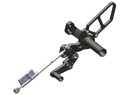 WOODCRAFT Ducati 1198SP (2011) 848 Evo (11-13) Rearset Kit  Black  w/ GP Shift Pedal (Factory Quick Shifter)
