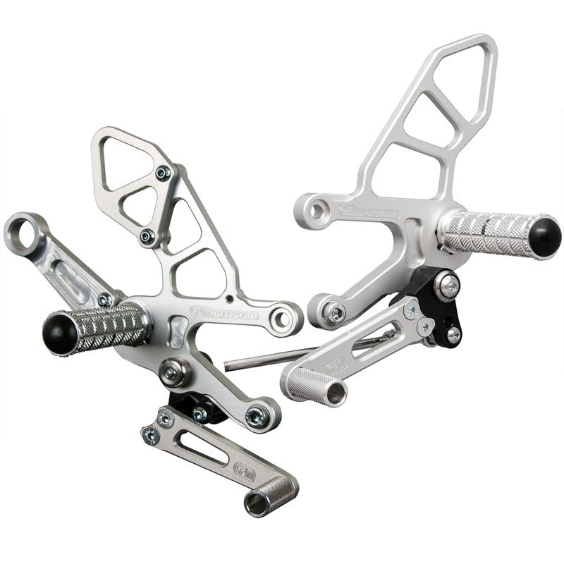 WOODCRAFT Aprilia RSV4 / Tuono V4 (2017+) Full Rearsets  Clear Anodized - STD Shift