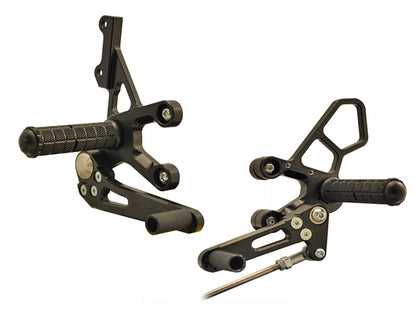 WOODCRAFT Suzuki SV650 (03-11) Complete GP Shift Rearset Kit, with Pedals, Black