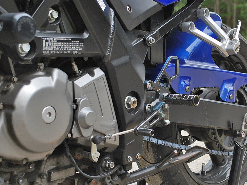 Woodcraft Suzuki SV650 (03-11) Complete GP Rearset Kit with Pedals Black