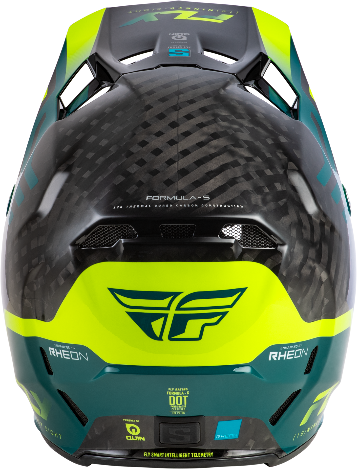 Formula S Carbon Byte Helmet Black Carbon/Teal/Lime Lg