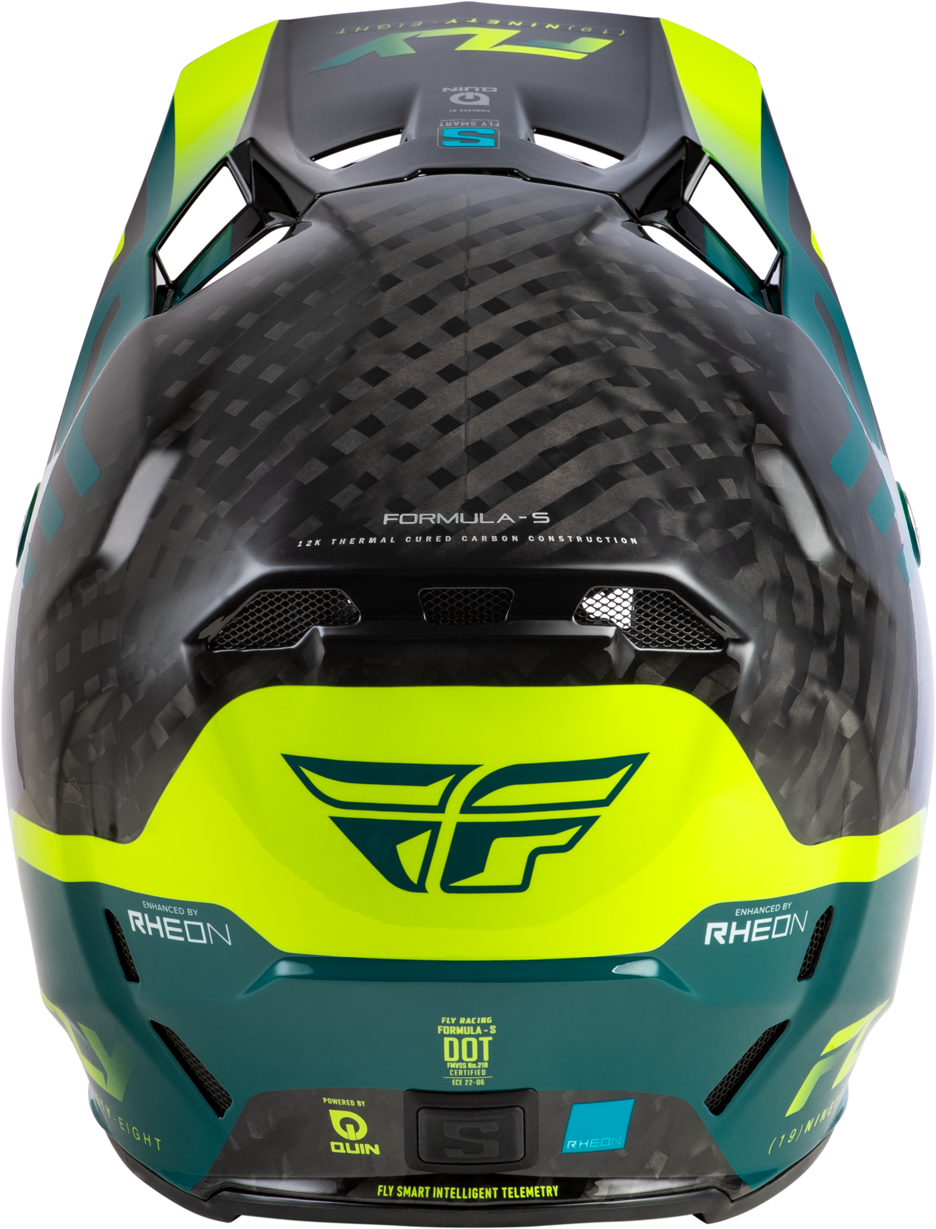 Formula S Carbon Byte Helmet Black Carbon/Teal/Lime Sm