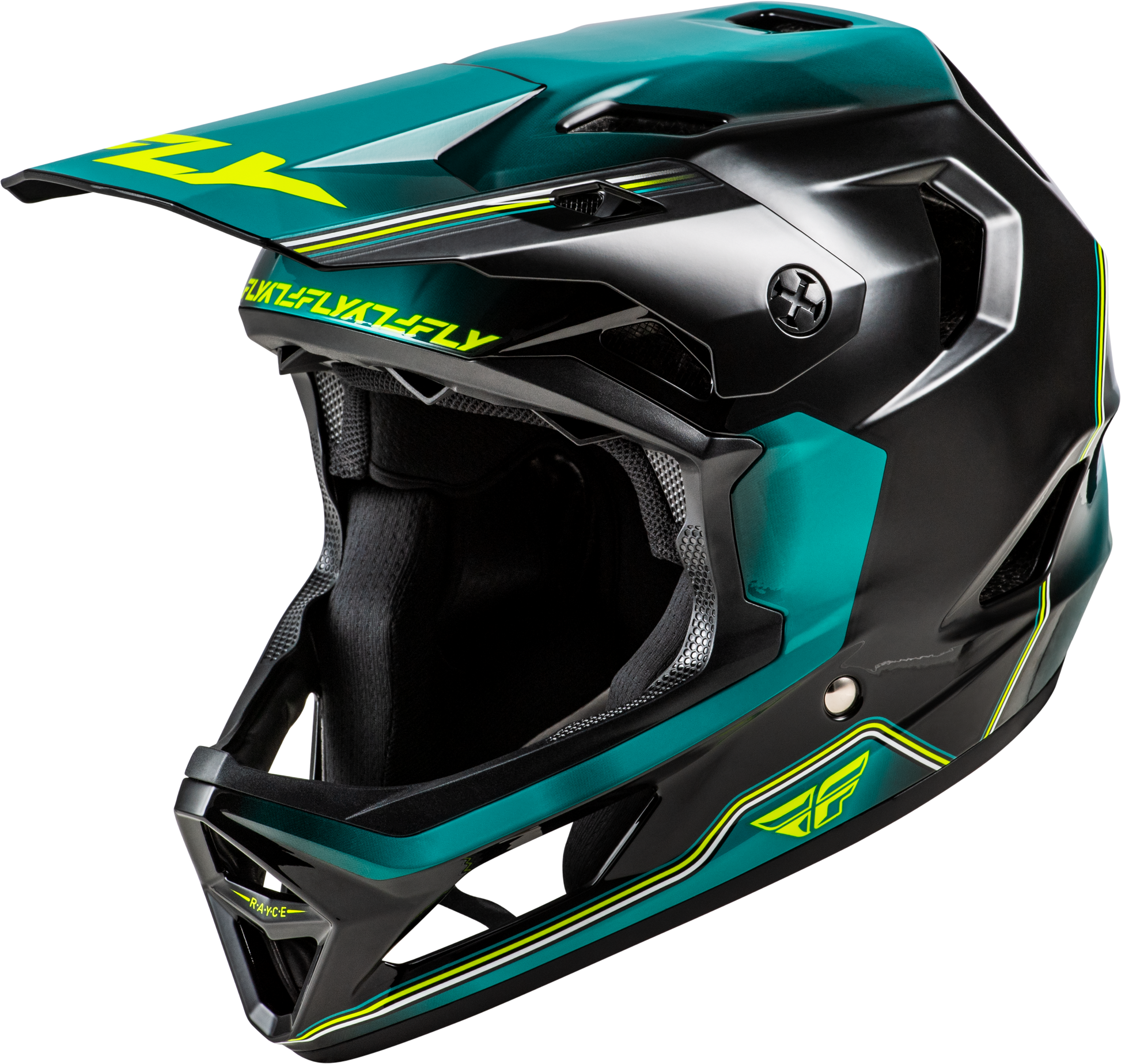 Rayce Repeat Bicycle Helmet Black/Teal/Hi Vis Md