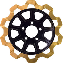 9 Spoke Rotor Front Blk/Gold Bow Tie 11.5"