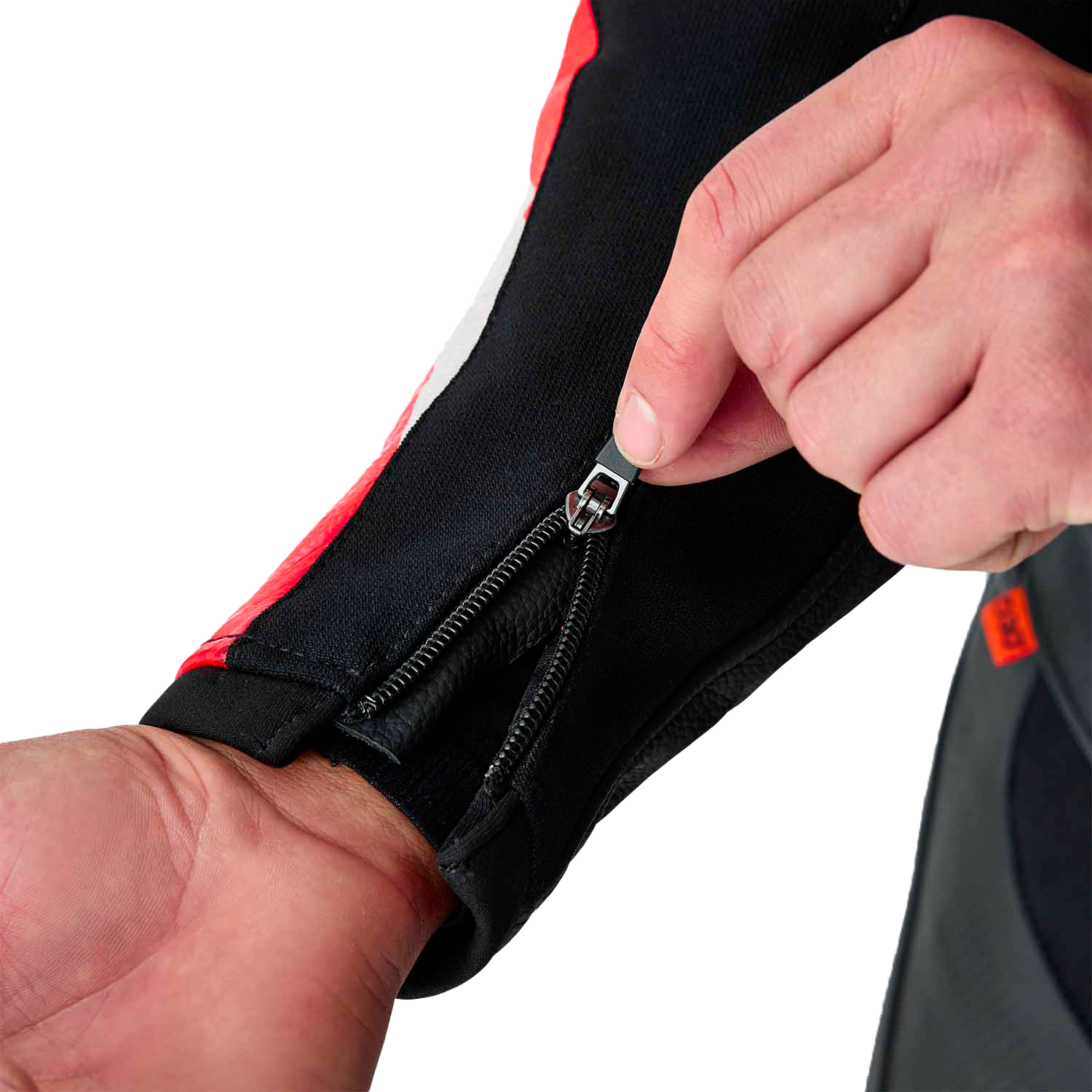 Tractech Evo D3o Jacket Blk/Flo Red Leather 3x