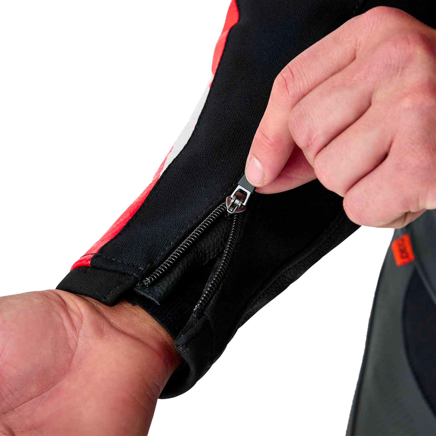 Tractech Evo D3o Jacket Blk/Flo Red Leather Xl