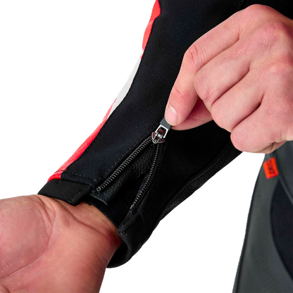Tractech Evo D3o Jacket Blk/Flo Red Leather 2x