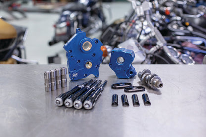 S&S Cycle 2017+ Oil Cooled M8 Models Chain Drive 475C Cam Chest Kit w/ Black Pushrod Tubes