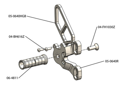 WOODCRAFT Ducati 848 /1098 / 1198 / 848 EVO Rearsets with Shifter