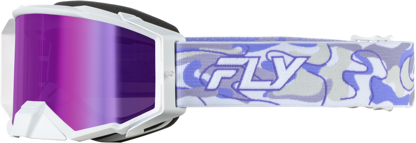 Zone Pro Swirl Goggle Wht/Pur W/ Purple Mirror/Smoke Lens