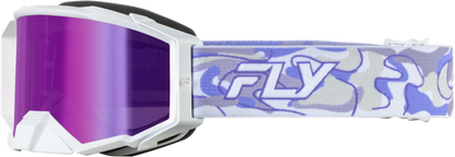 Zone Pro Swirl Goggle Wht/Pur W/ Purple Mirror/Smoke Lens