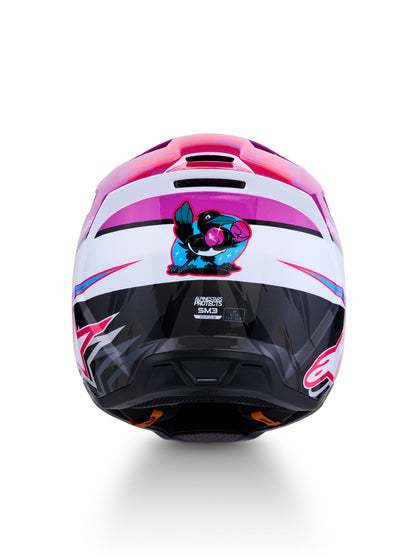 S M3 Falcon Helmet Ece06/Dot Prpl/Wht/Blk/Pink Fl Gl Sm