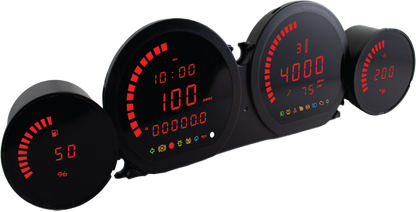 4 Piece Red Led Gauges `14 22 Flht Flhx Fltr