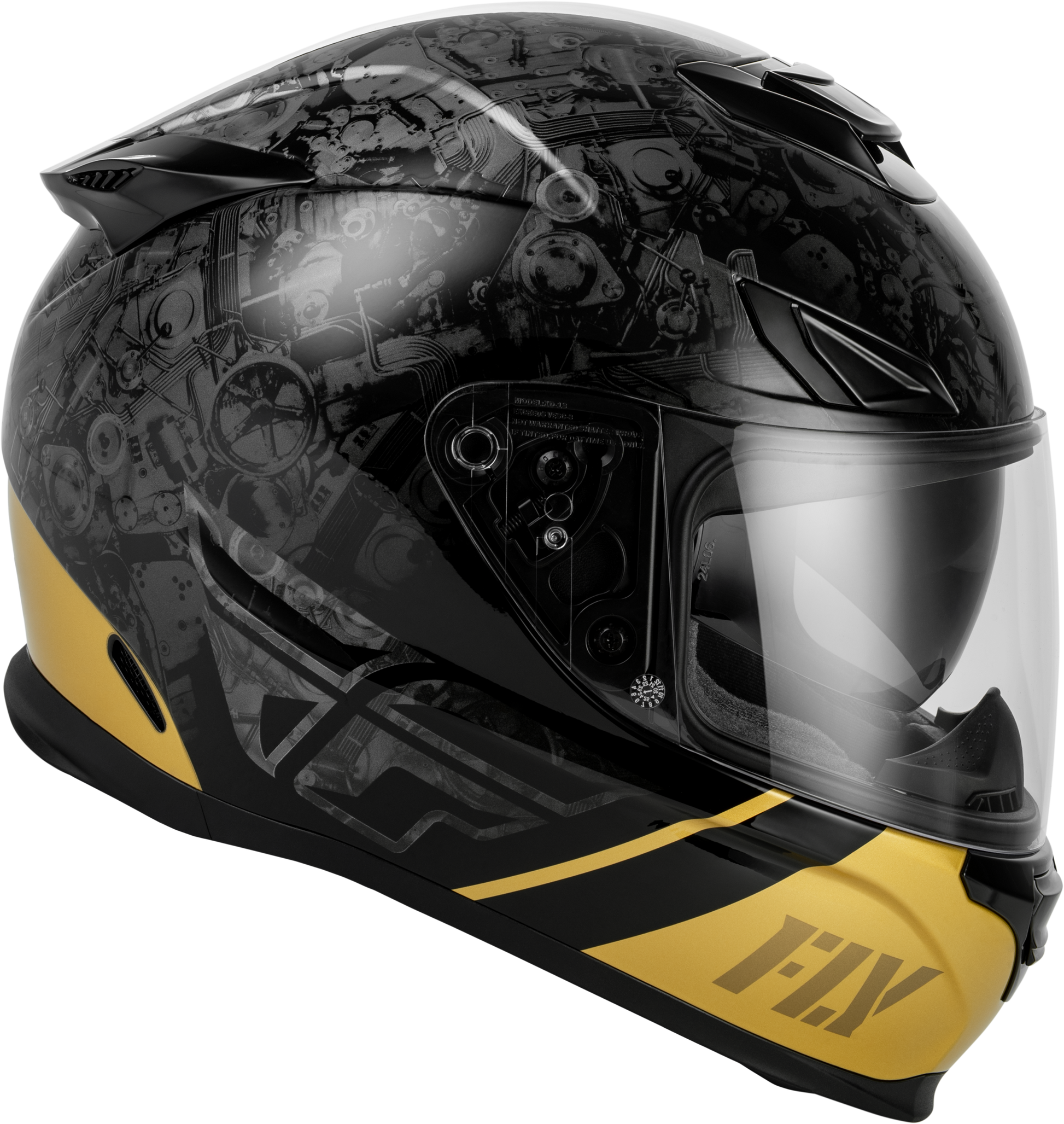 Sentinel Mech Helmet Black/Grey/Gold Sm