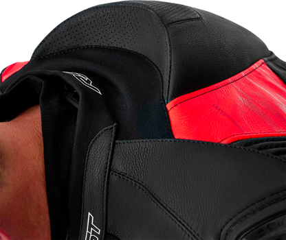Tractech Evo D3o Jacket Blk/Flo Red Leather 2x