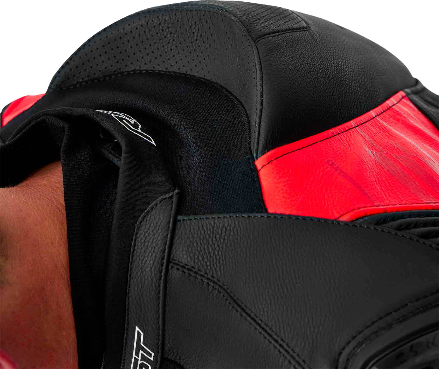 Tractech Evo D3o Jacket Blk/Flo Red Leather Md