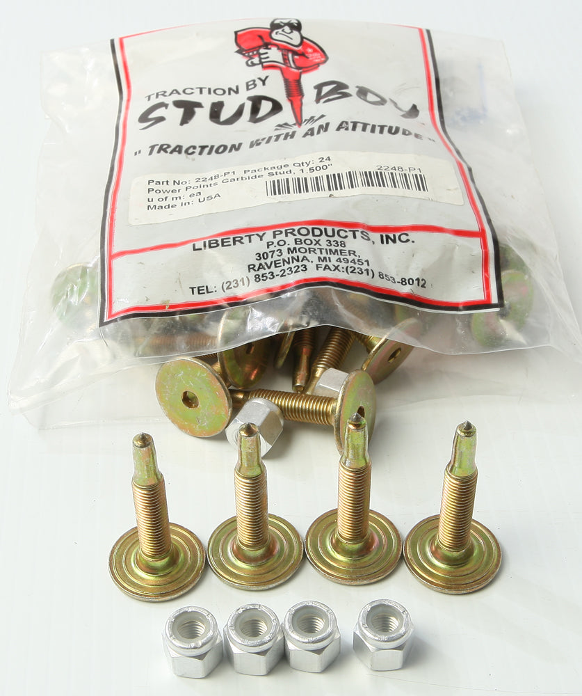 Power Point Push Thru Carbide Studs 1.50" 24/Pk