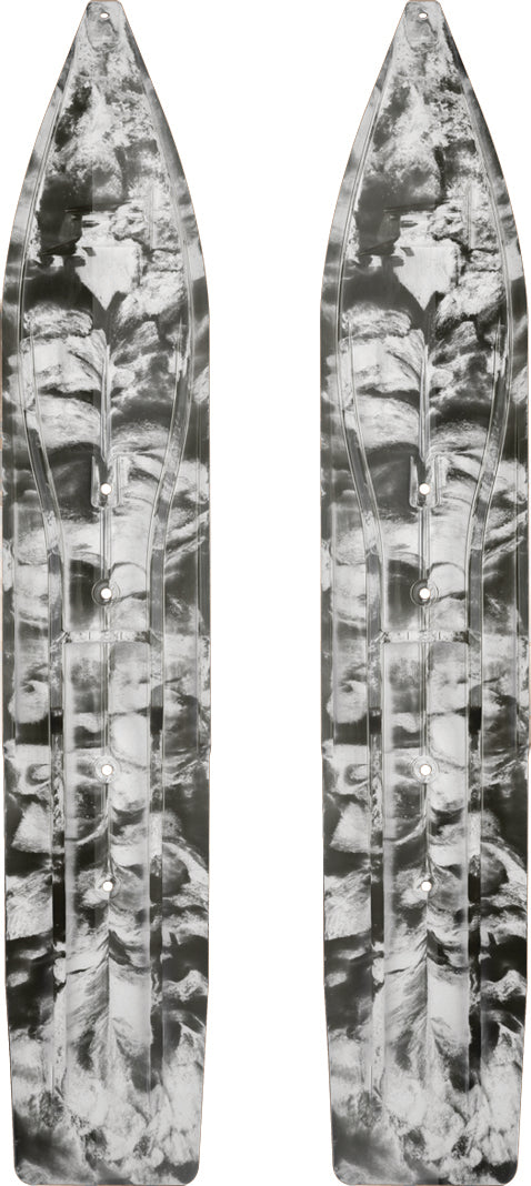 Pr/ Slydog Powderhound 8x Ski 8" Blk/Wht Swirl