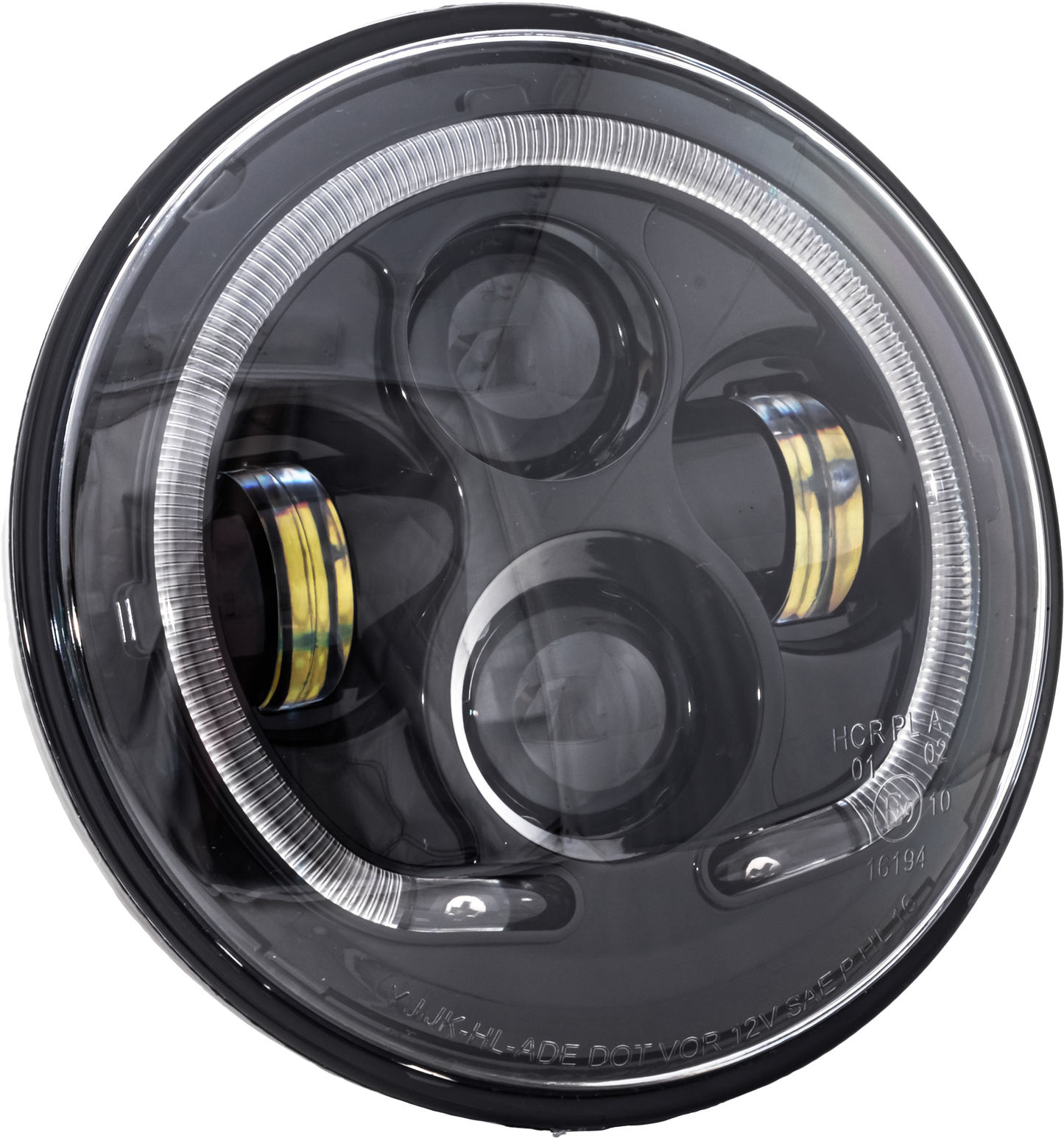 7" Led Headlight Black Halo Indian