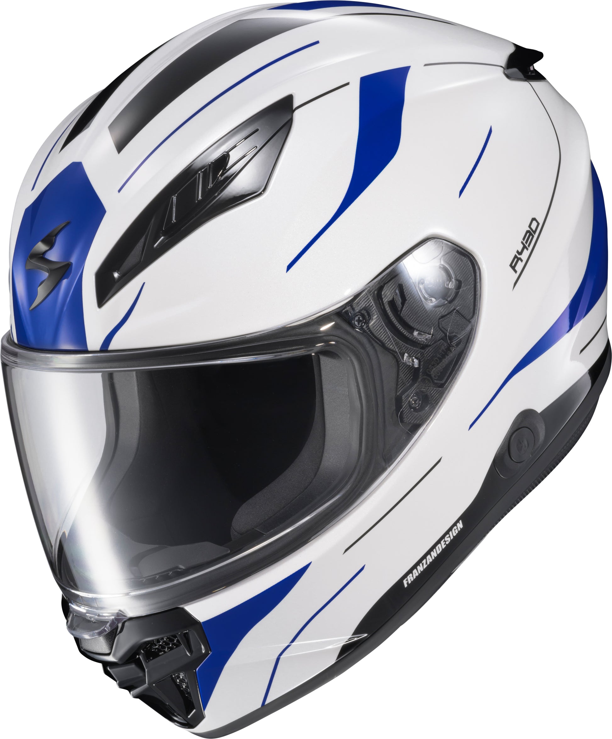 Exo R430 Full Face Helmet Cutlass White/Blue Lg