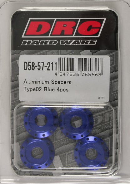 Aluminum Spacers Type 2 Blue M6x12mm 4/Pk