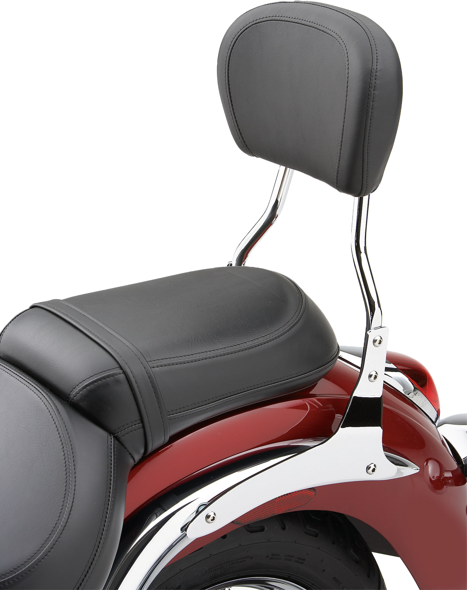 Short Round Sissy Bar W/Pad Chrome Hon Vt1300 Sabre 10 14