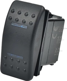 Lighted Rocker 3 Position Switch Blue
