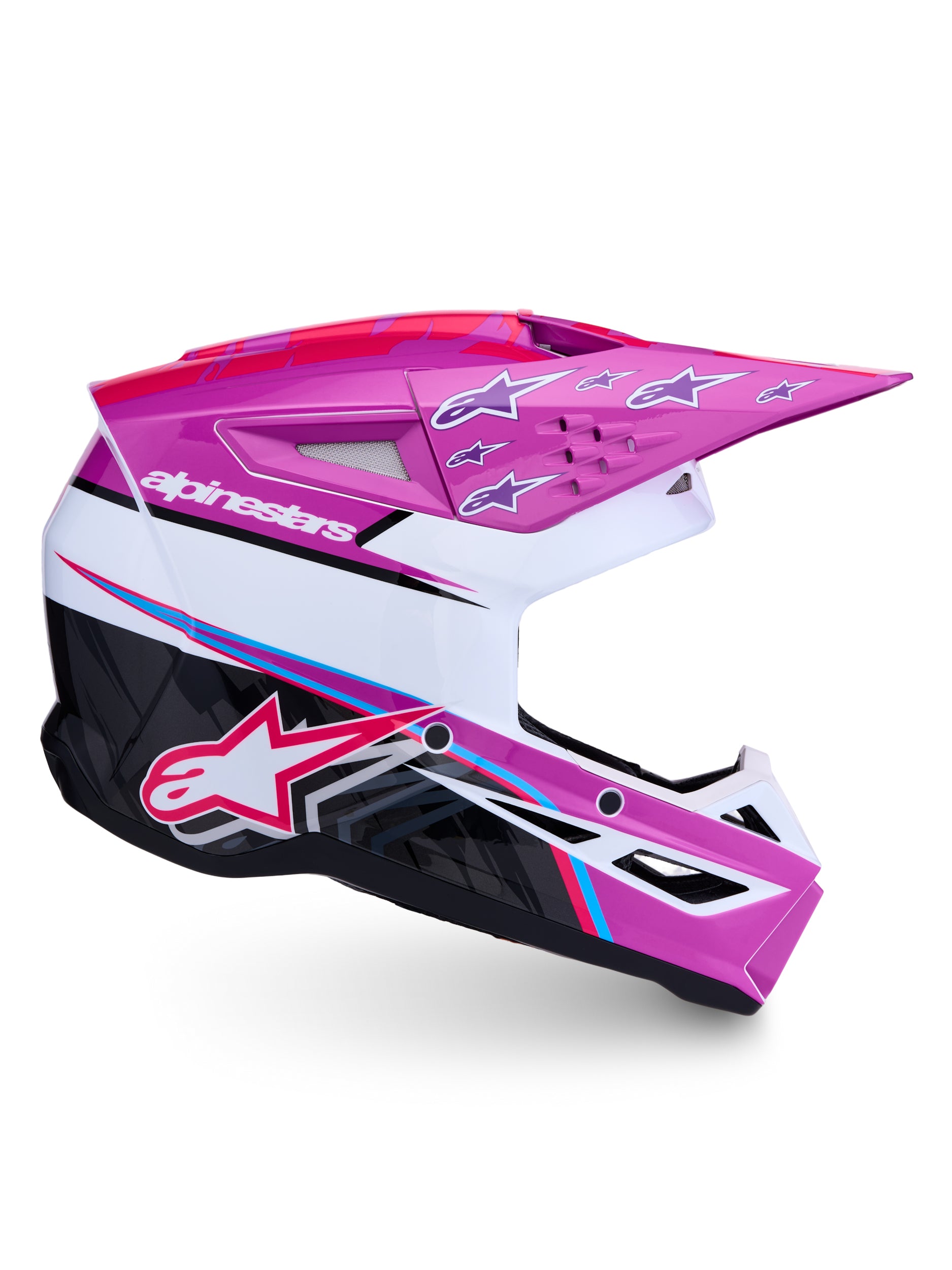 S M3 Falcon Helmet Ece06/Dot Prpl/Wht/Blk/Pink Fl Gl Xl