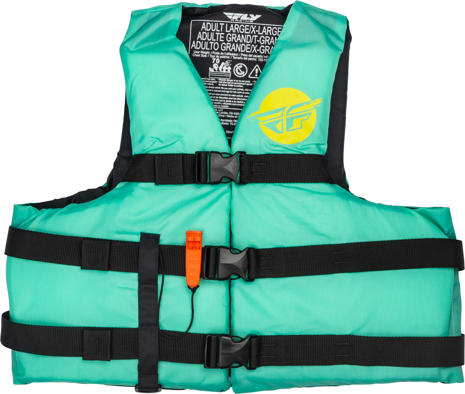 Nylon Flotation Vest Seafoam Green/Yellow 3x