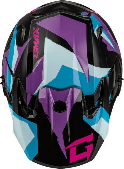 Mx 96 Splinter Helmet Black/Purple/Blue Md
