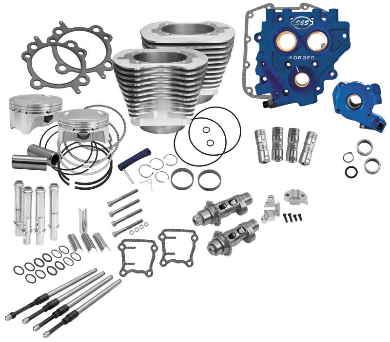 S&S Cycle 07-17 4in Bore 585CE Cam Power Pack - Silver