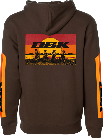 Sunday Stripe Hoodie Brown Lg
