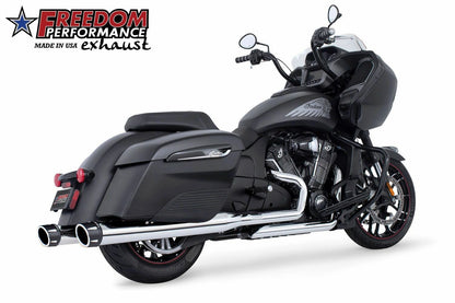 Combat Slip Ons 4.5" Chrome W/Black Tip Indian